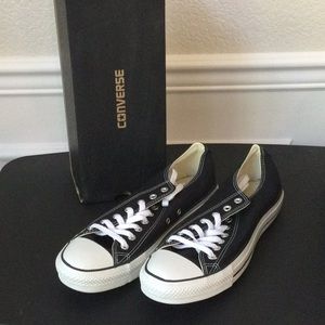 NIB Converse- All Star black white shoes, size 12 mens 14 womens